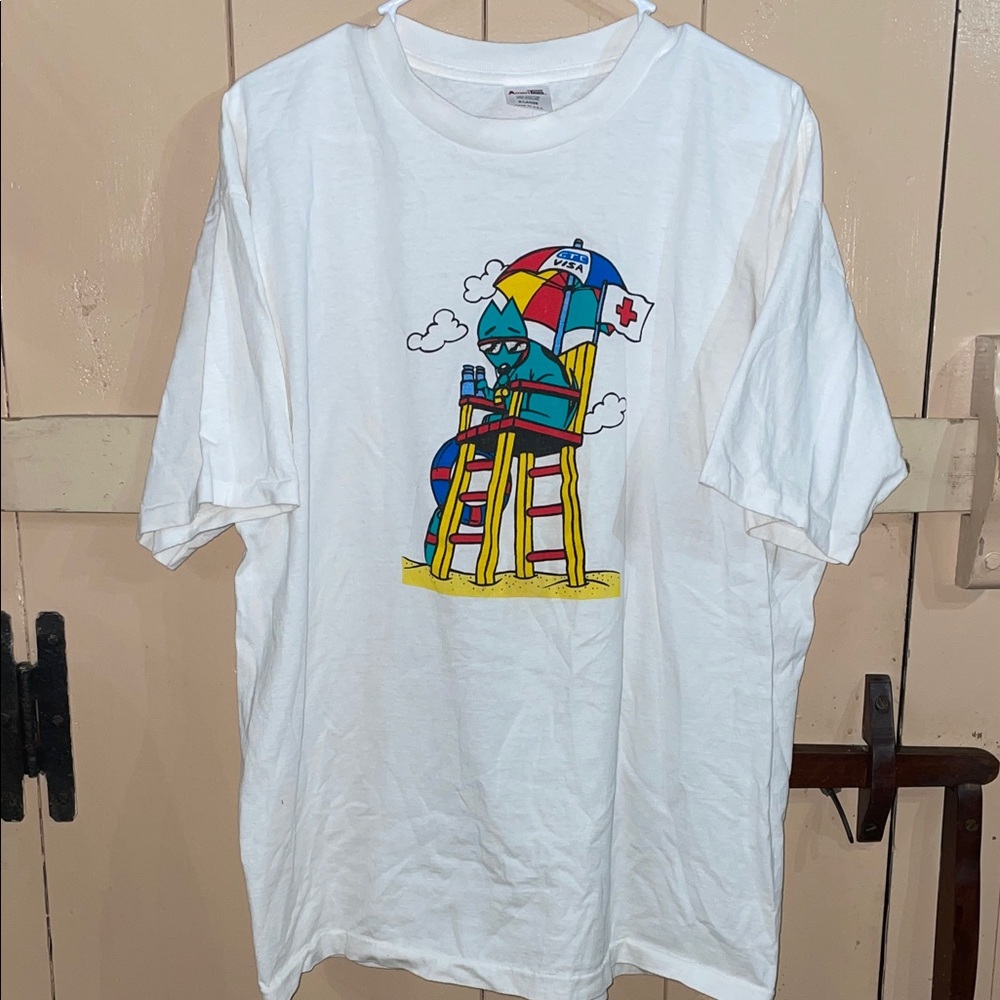 Vintage GTE Visa promo single stitch beach t-shirt, XL